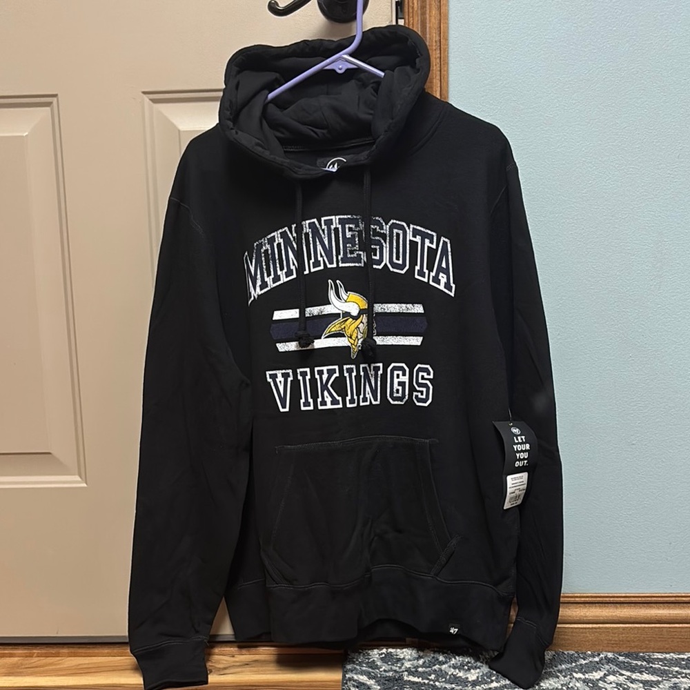 NWT Minnesota Vikings ‘47 Black Sweatshirt Hoodie